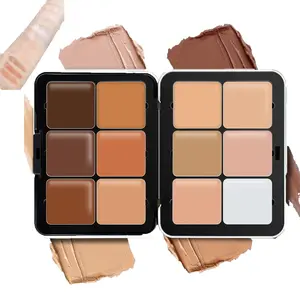 12 Colors Cream Concealer Foundation Palette, Long-Wearing Smudge Proof Blendable Full Coverage Contour Blush Highlighter, Multi-Function Color Correcting Makeup Palette