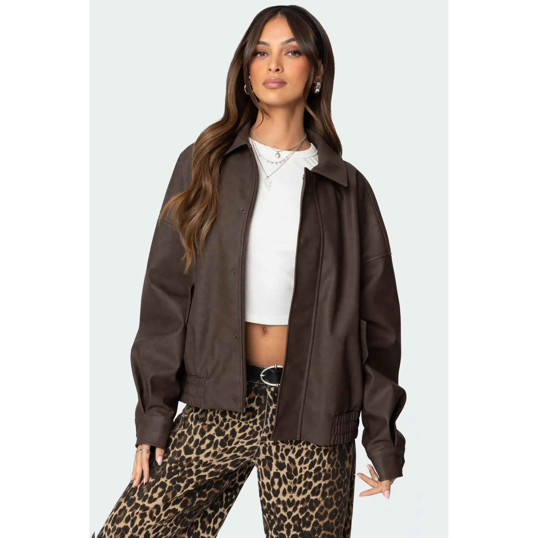 Mori Oversized Faux Leather Jacket Mori Oversized Faux Leather Jacket