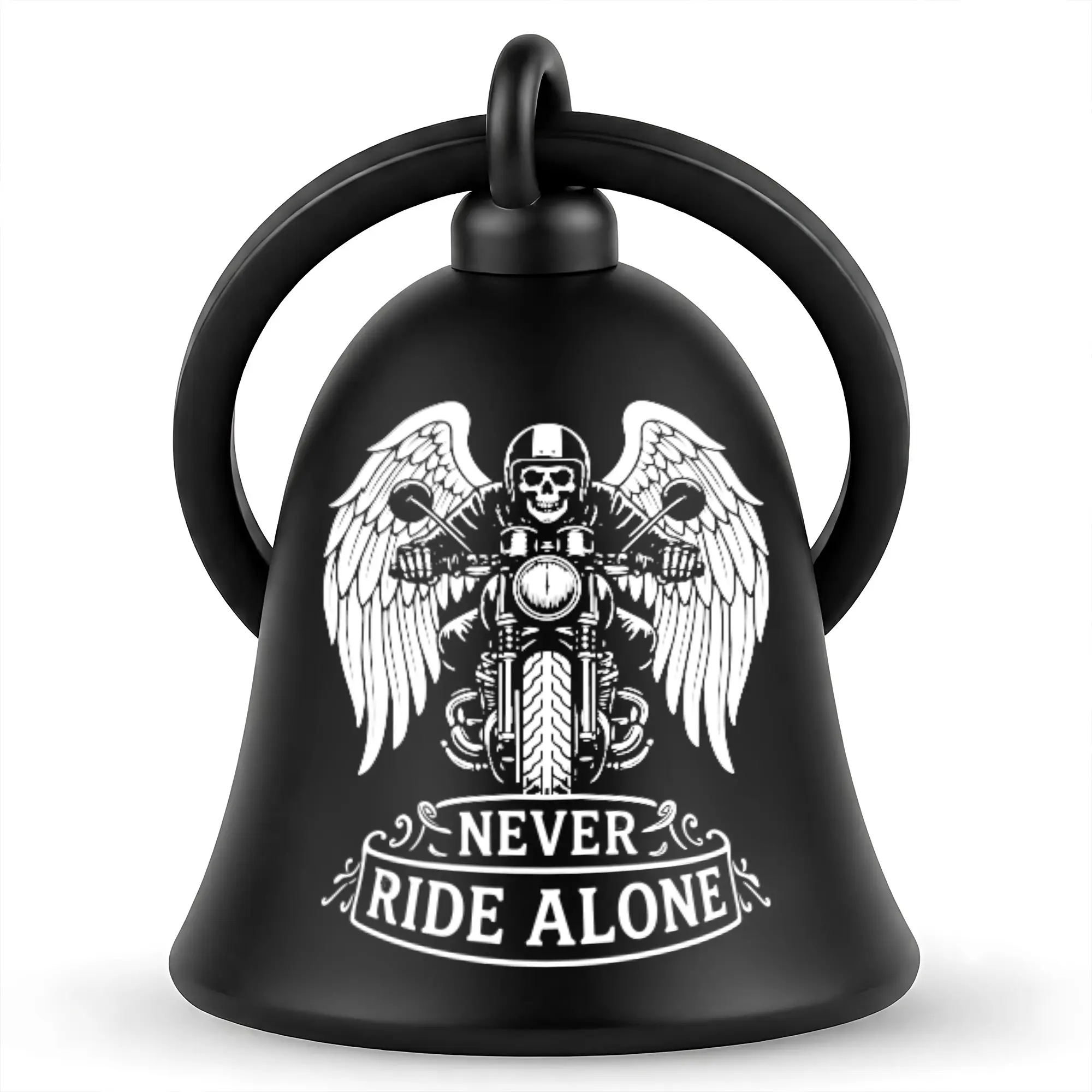 Guardian Bell | Never Ride Alone Motorcycle Bell | Angel Wings Gift for Bikers