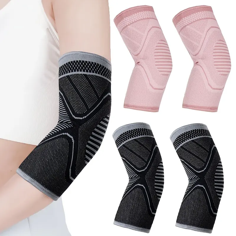 1 Pair Compression Arm Sleeves Black Pink, High Elastic Sports Arm Sleeves for Men Women, UV Protection Running Sleeves, Football Basketball Workout Sleeves, Breathable Warm Arm Covers for Gym Cycling Outdoor Activities