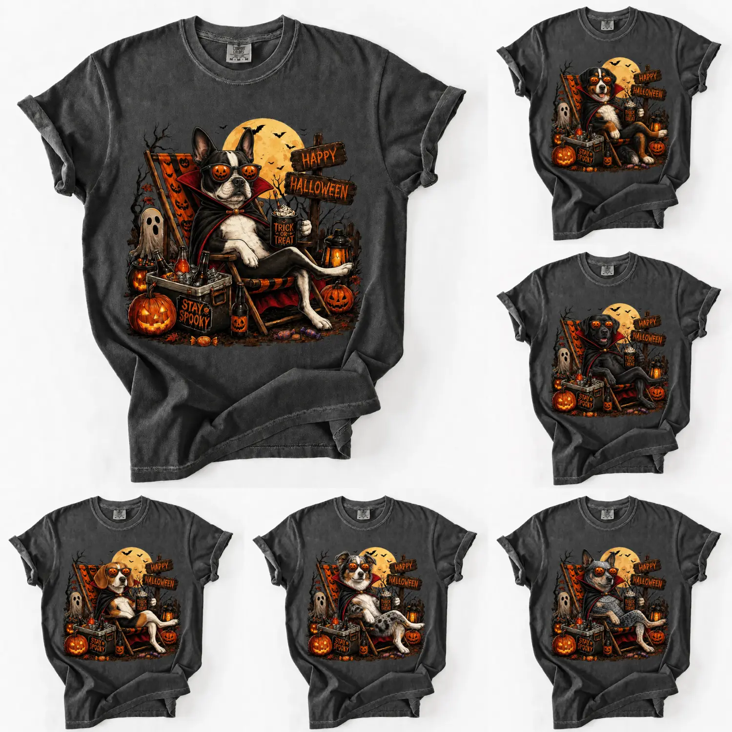 Comfort Colors 50+ Dog Breeds Halloween Shirt, Witch Dog Pumpkin Graphic Tee, Golden Retriever Maltese Labrador Spaniel Chihuahua Rottweiler Dog Shirt, Spooky Dog Mom Tee, Halloween Dog Lover Shirt, Cute Dog Gift, Fall Halloween Gift for Dog Lover Tshirt