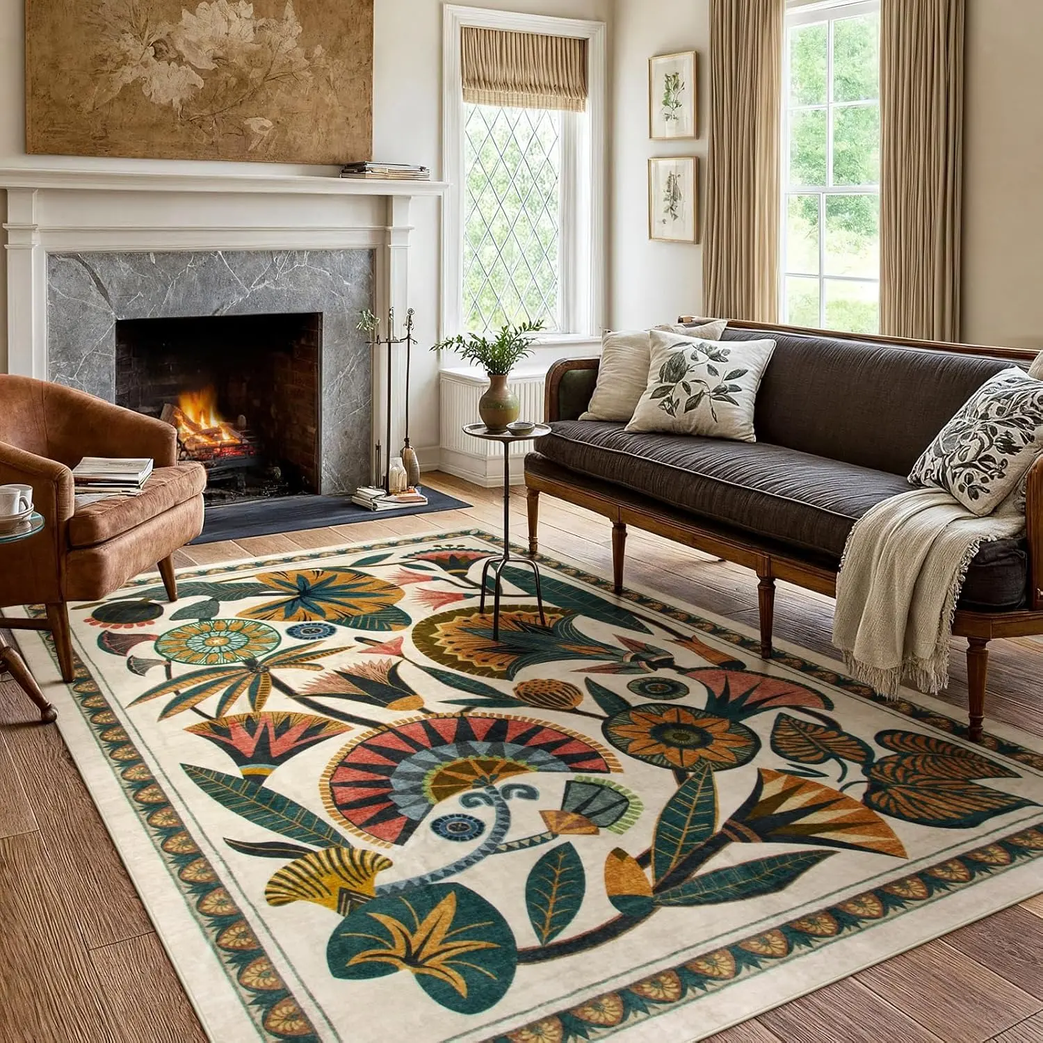 Carpet for Living Room Non-slip Soft Machine Washable Bedroom Floor Mat Bohemian Style Large Size Home Decoration Rug