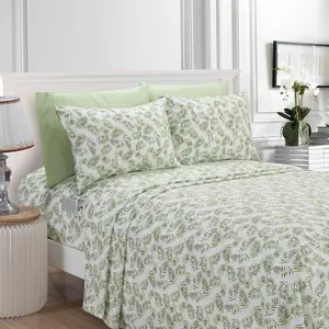Mocassi Tropical Pattern 1500 Series Percale Egyptian Quality Bedding Set, Breathable Microfiber Bedsheet Sets, Wrinkle & Fade Resistant, Soft