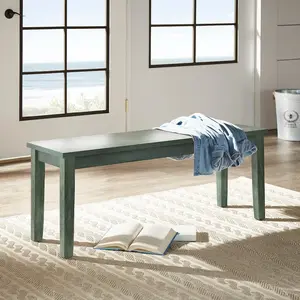 Rustic Traditional Country Style 48"W Antique Sage Finish Bench, Lightweight Indoor Furniture for Farmhouse Decor
