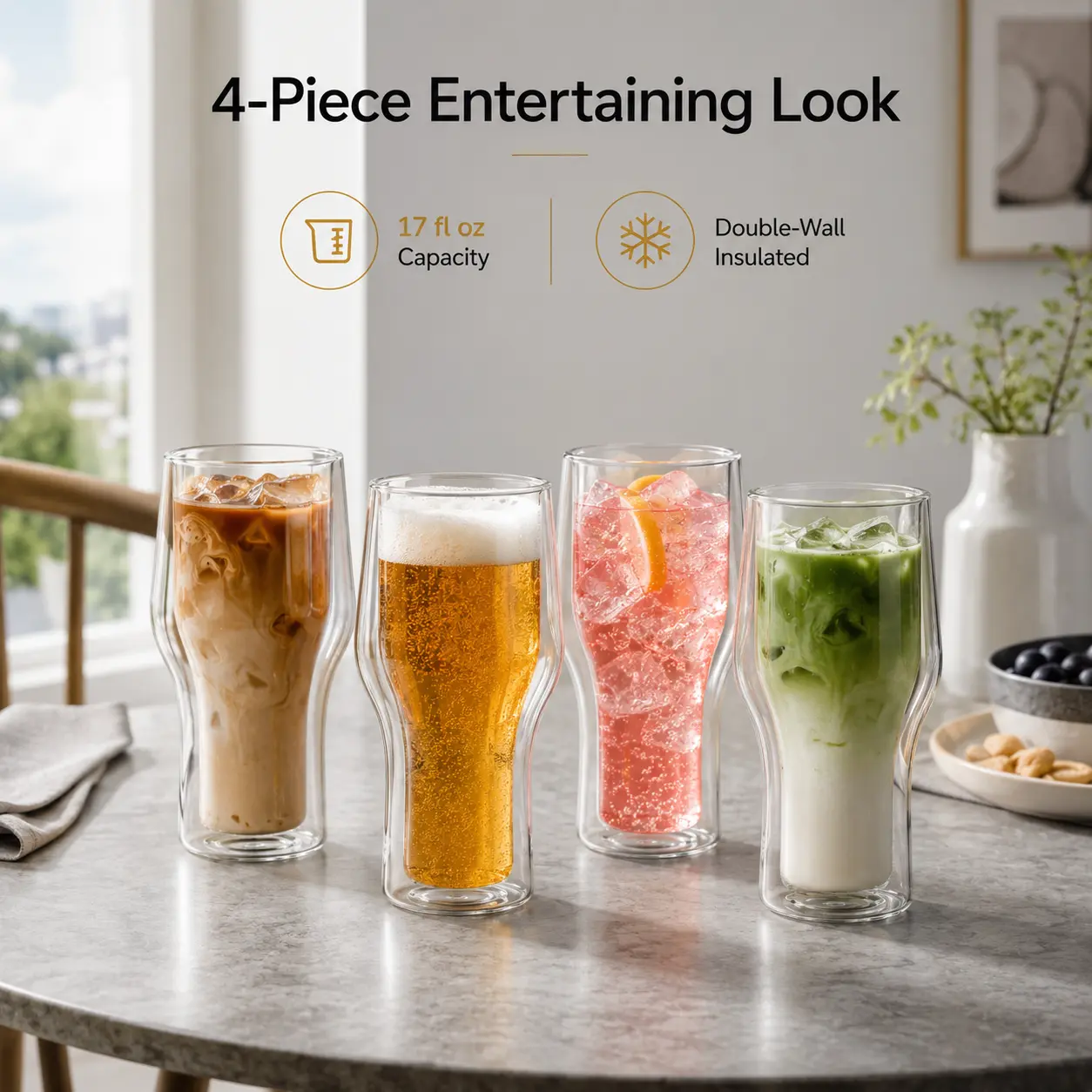16.9oz(Set of 2) Double Wall Funny Beer Glass Cups Insulated No Sweat Oz Water Tumbler Gift Set With Bottle Opener Gift For Dad Sister Coffee Beer Lovers Game Day Party Bar Glassware Keeps Drinks Cold Longer iced creative drinkware mug whiskey durable