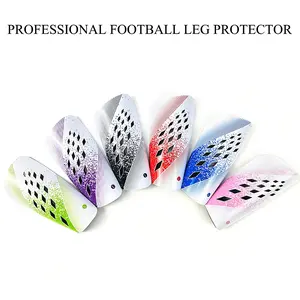 Pair of Football Shin Guards, Football Accessories, Thickened PP Material, Diamond Cut Design, Lightweight Breathable Sports Shockproof Protection