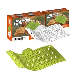 Herpify Multi-Size Plastic Reptile Hammock with Vented Plate & Suction Cups - Frogs/Lizards Pet Supplies, Reptile & Amphibian Tank Decorations for Bearded Dragons, Crested Geckos, Snakes