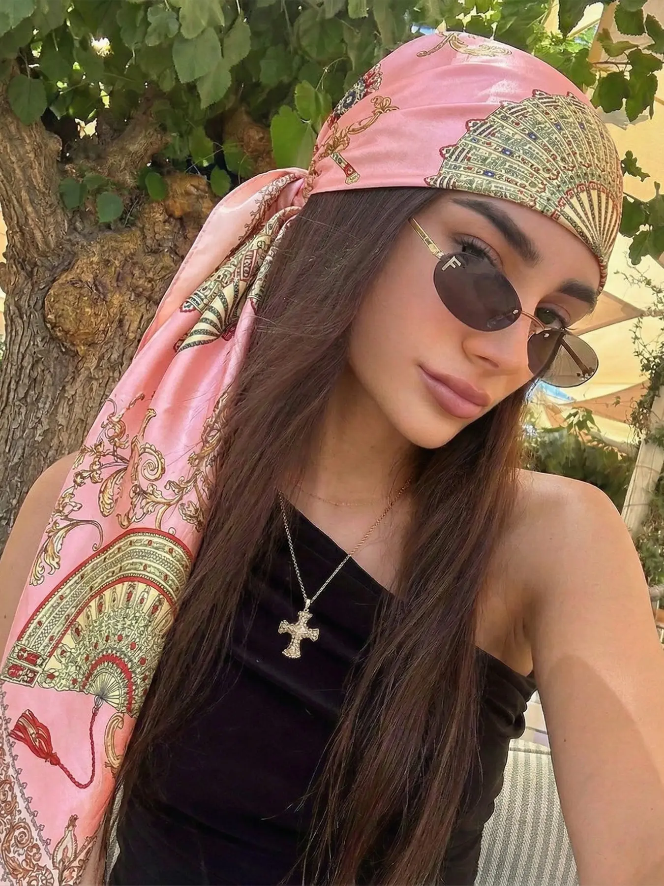 Luxury Vintage Court Style Bandana, Fashionable Versatile Headscarf, Commute Travel Atmosphere Decorative Scarf, Hijab Square Handkerchief, Fashion Hair Scarves