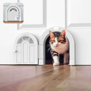Meow Manor® Cat Door Interior Door - No-Flap, Interior Cat Door for Cats Up to 20 lbs, Easy DIY Setup, Secured Installation in Minutes, No Training Needed