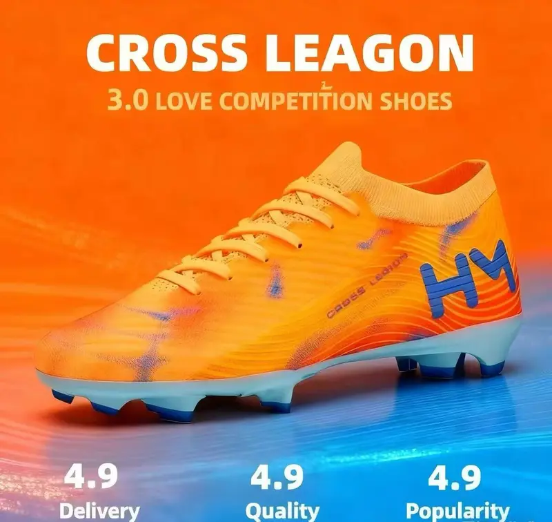 Cross Legion New Seamless Model Football Shoes for Men & Women Lightweight PU Leather Soccer Boots EU37-EU45 Outdoor Sports Touch & Control