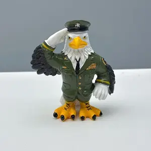 New Resin Animal Statue for Desktop, Eagle Ornament From Little Warrior Series, Unique Decorative Piece for Home Office