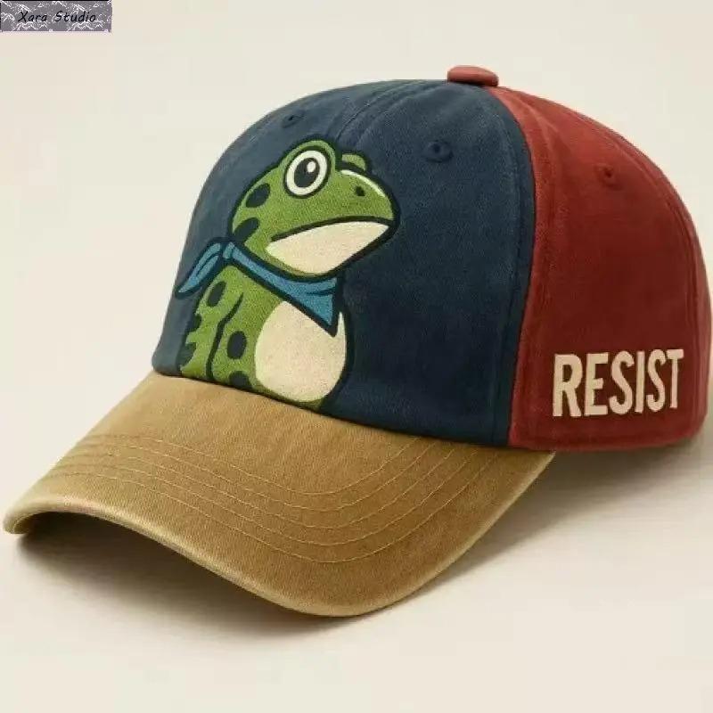 Vintage Frog Print Washed Dad Hat for Men & Women - Soft Cotton Distressed Baseball Cap, Cute Streetwear Low Profile Casual Hat for Everyday Outfit, Nature Lover Gift, Trendy Aesthetic Accessories Vintage Frog Print Washed Dad Hat for Men & Women - Soft Cotton Distressed Baseball Cap, Cute Streetwear Low Profile Casual Hat for Everyday Outfit, Nature Lover Gift, Trendy Aesthetic Accessories
