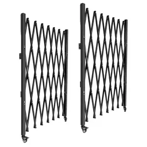 Folding Security Gate, 175cm(W) × 130cm(H) Folding Door Gate, Steel Accordion Security Gate, Flexible Expanding Security Gate, 360° Rolling Barricade Gate, Scissor Gate/Door with Padlock tools gadgets