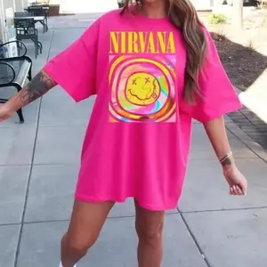 Outfit Y2K Nirvana Shirt Nirvana Preppy 90’s Utero Nirvana Tour Album Unisex Hot Pink Vintage Rock Band Oversized Merch Shirt Sweater Blue Smiley Graphic Tee Face Crewneck Sweatshirt Hoodie Classic T-shirt Clothing Cotton 9QP