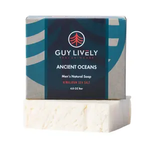 Ancient Oceans Men's Soap: Himalayan Salt Exfoliates, Detox Cleanses, Hydrates Smooth Skin