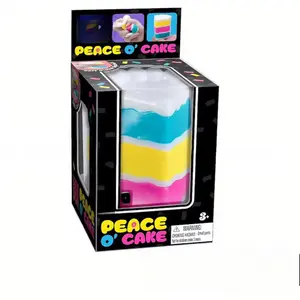 Peace O' Cake Sensory Squishy Toy | Layered Rainbow Fidget Stress Relief