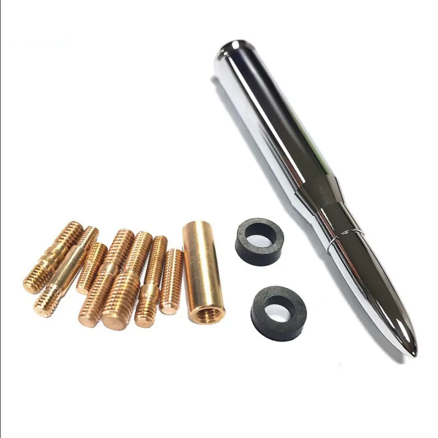 Chrome Bullet Metal Antenna with Valve Caps, Aluminum Short Design, 9 Adapters for Easy Installation, Compatible with Cars, Motorcycles, Boats, Classics (Chevy, Dodge, Jeep, Ford, Toyota, GMC, Nissan & More)