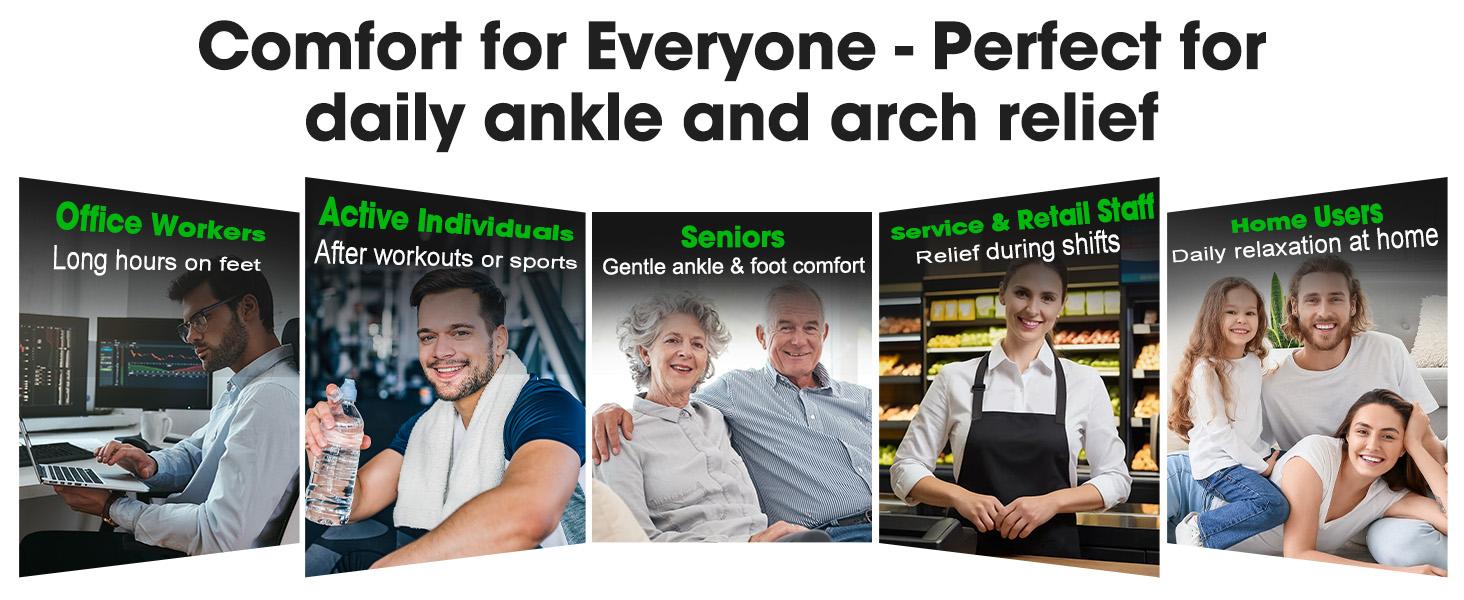 Cordless Ankle Massager for Pain Relief, Foot Massager for Neuropathy, Foot and Ankle Massager, Ankle Heating Pad with Massage, Adjustable Timer, 6 Heat Levels, 3 Vibration Modes, Single One ,Durable Ankle Support ,Durable Ankle Support