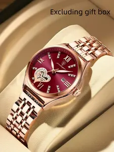 Poedagar Luxury Casual Women's Quartz Watch, Waterproof Date Display, Stainless Steel Strap, Elegant Women's Quartz Movement Watch, Perfect Birthday Gift for Girlfriend, Fashionable Waterproof Watch, Modern Waterproof Watch