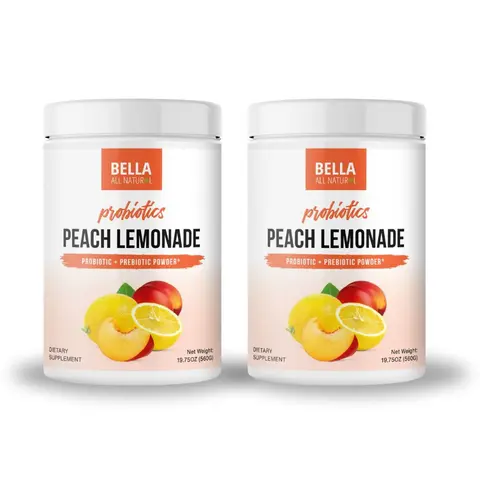 2 Pack Bella All Natural Probiotics Peach Lemonade