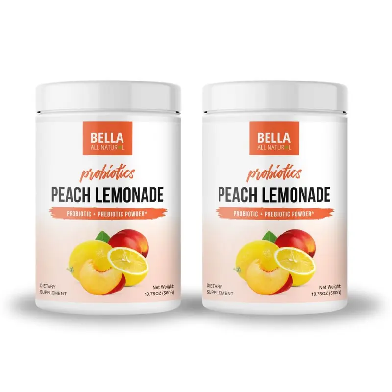 2 Pack Bella All Natural Probiotics Peach Lemonade