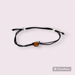 Charm Popz puppy face interchangeable and adjustable black cord bracelet
