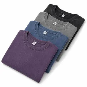 Women’s Vintage Washed T-Shirt Oversized Crew Neck Short Sleeve Acid Wash Tee Casual Streetwear Loose Fit Basic Solid Top Everyday Wear