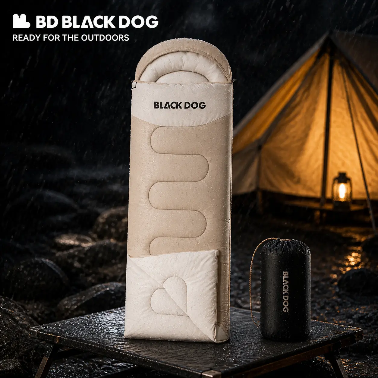 BLACKDOG Adult Sleeping Bag Hooded Thick & Warm 4 Season Converts to Blanket for Outdoor Camping