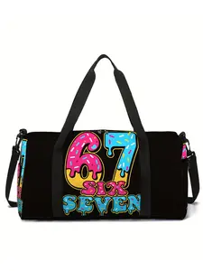Doughnut Number 67 Printed Travel Bag Luggage Bag Yoga Bag Fitness Bag