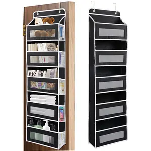 Over The Door Diaper Organizer with 5 Side Pockets, Hanging Nursery Storage Organizer for Baby Clothes, Diapers, Wipes & Toys, Stable Anti Tilt Design, Heavy Duty Holds up to 44LB