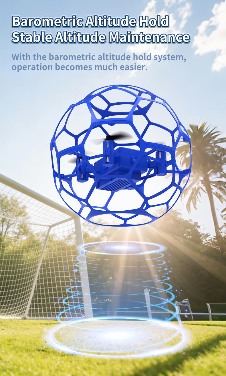 Four-Axis Football Stunt Drone | 360° Rolling & Hovering | Anti-Collision Remote Control Aircraft | Competitive Spherical Aeromodel
