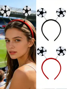 2pcs/Set Women's World Cup Headband, Fashionable & Cute, Charming Sporty Style With Football Pattern, Suitable For Daily Wear And Holidays, Family Gatherings And Carnivals, Women's Hair Accessories, Women's Fashion Accessories, Gift For Women Hairband Dia