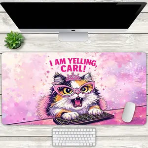 Princess Donut Desk Mat, I Am Yelling Carl Gaming Mouse Pad, Dungeon Crawler Carl Extended Deskpad, LitRPG Fantasy Bookish Gamer Setup Decor Gift