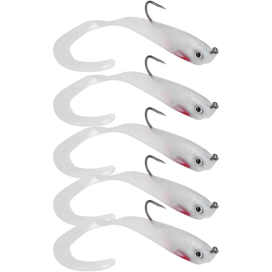 Fish Lures, Bait Soft Seabass Fishing Soft Jigging Artificial Fake Lure Tackle with Hook 4