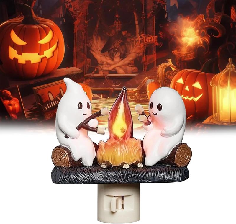 Halloween Ghost Bonfires Flashing Night Lights, Ghost Campfire Flickering Nightlight Family Decorations Halloween Ghost Bonfires Flashing Night Lights, Ghost Campfire Flickering Nightlight Family Decorations