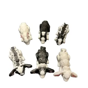 Black and white mini Bunnies Bunny Rabbit 3D printed figurine for decor or fidget toy done in PLA plastic Handmade Decoration Multicolor Room Ornaments animal