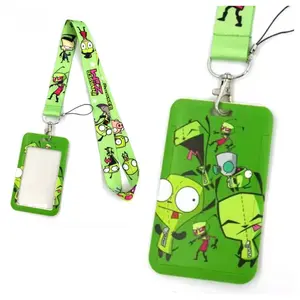 Invader Zim Key Lanyard Card Holder - Neck -  Car KeyChain ID Credit Card Pass Gym Mobile Phone Badge Key Ring Holder - Gir Piggy
