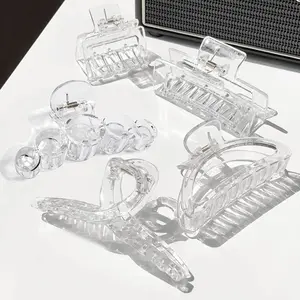 5 Pack Clear Claw Hair Clips, Large Hair Clips for Women,  Hold Thick Hair, Non Slip Hair Styling for Girls, Hair Accessories