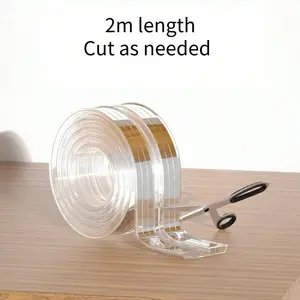 2 meters long PVC anti-collision strip, transparent, high-value airbag anti-collision block, Corner Protectors, dining table, coffee table, study table, desk and other home protection, comes with adhesive, easy to install and free cutting