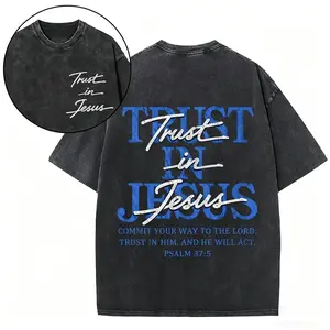 Christian Tee Trust in Jesus Psalm 37:5 Bible Verse Design Faith-Based Gift Made In USA For Women For Men [Urbanvoice Decay.US cotton t-shirt/sweatshirt/hoodie, soft and comfortable]