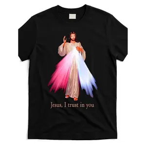 Divine Mercy Jesus I Trust in You T Shirt Unisex Summer Short Sleeved Printed Tee 180G 2026