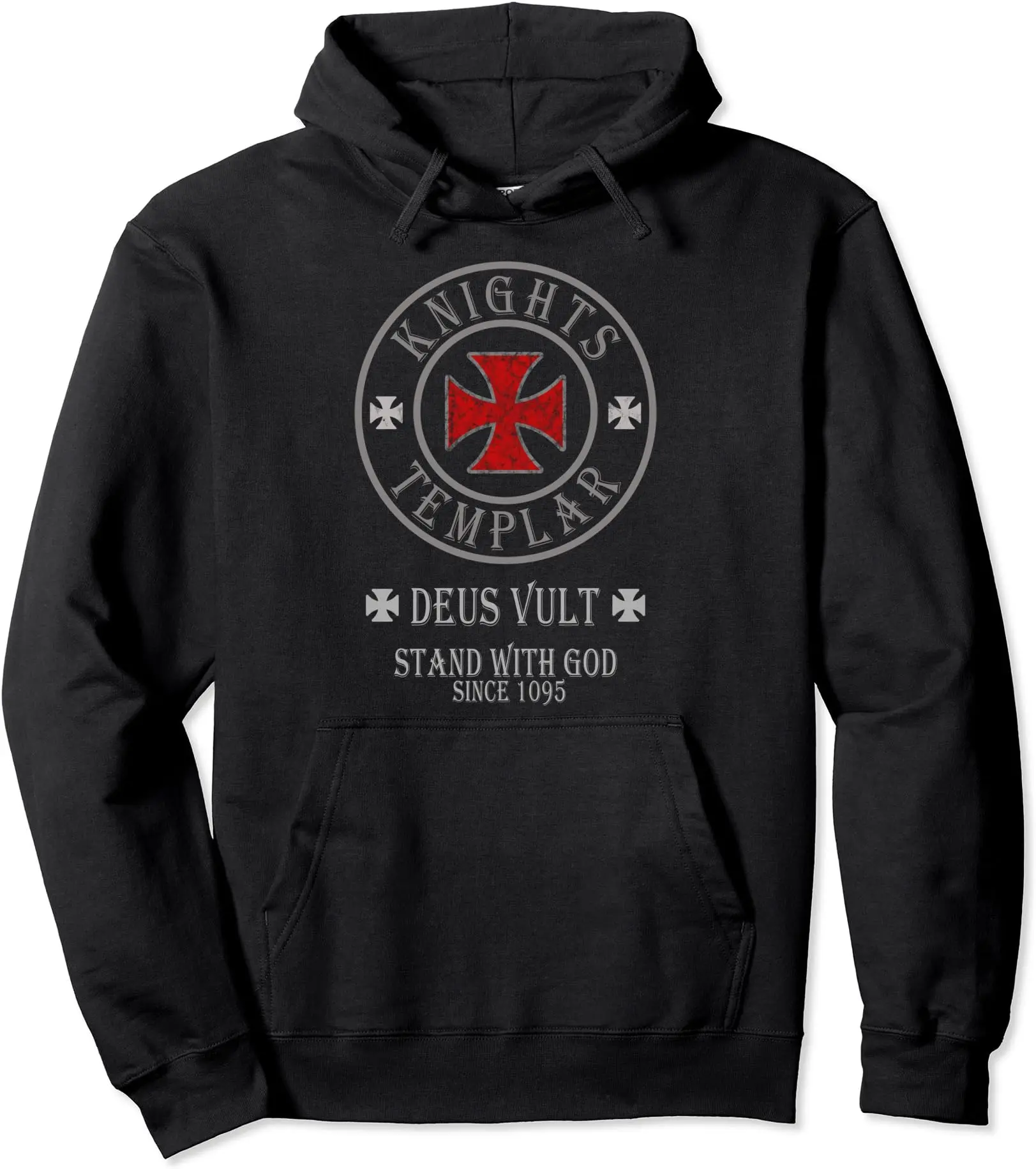 Deus Vult Knights Templar Crusader Cross 1095 Hoodie Pullover Hoodie