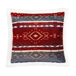Home on the Range Aztec Campfire Sherpa Pillow