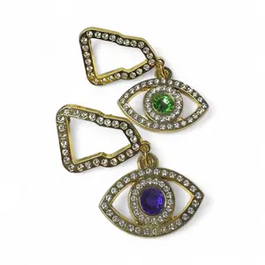 Gold Eyes Pins with Metal Coating and Colorful Eye Design for Stylish Hats and Versatile Use