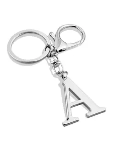 Silver Color Fashion Initial Keychain, Elegant Letter Key Ring, Cute Monogram Key Holder for Women, Mom Gift, Backpack Car Key Accessory, Minimalist Design Keychain, Stylish Keychain