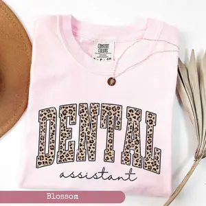 Comfort Colors® Leopard Dental Assistant Shirt, Gift For Assistant, Dental Gifts, Tooth Gift, Teeth Shirt, Dental Assisting Shirt, RDA Shirt Cotton Knit Light Top