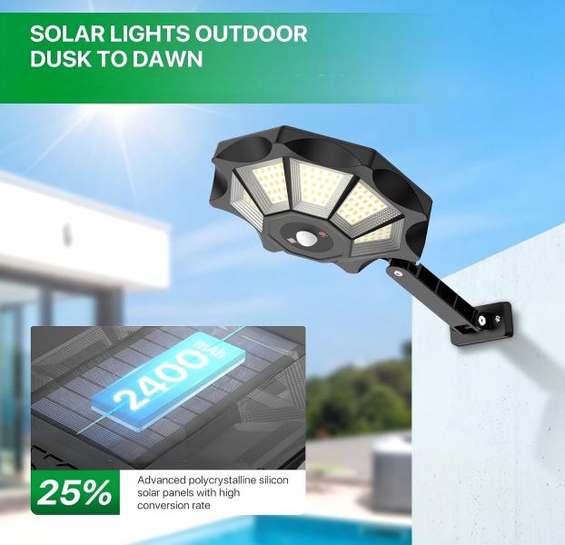 Solar Powered Decorative Garden Light 8 Sides LED Outdoor Decor Waterproof Romantic Ambience Light Unique Holiday Party Gift for Patio Yard Pathway Lawn Home Decor