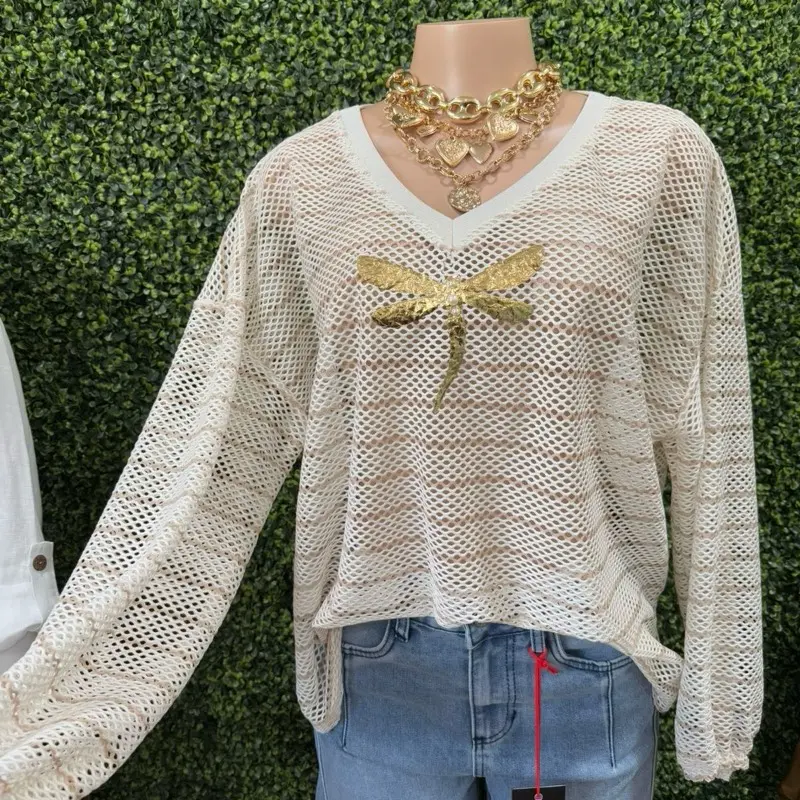 Long Sleeve Dragonfly Blouse
