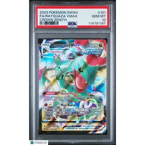 Rayquaza Vmax 101 2023 Pokemon Sword And Shield Crown Zenith PSA 10
