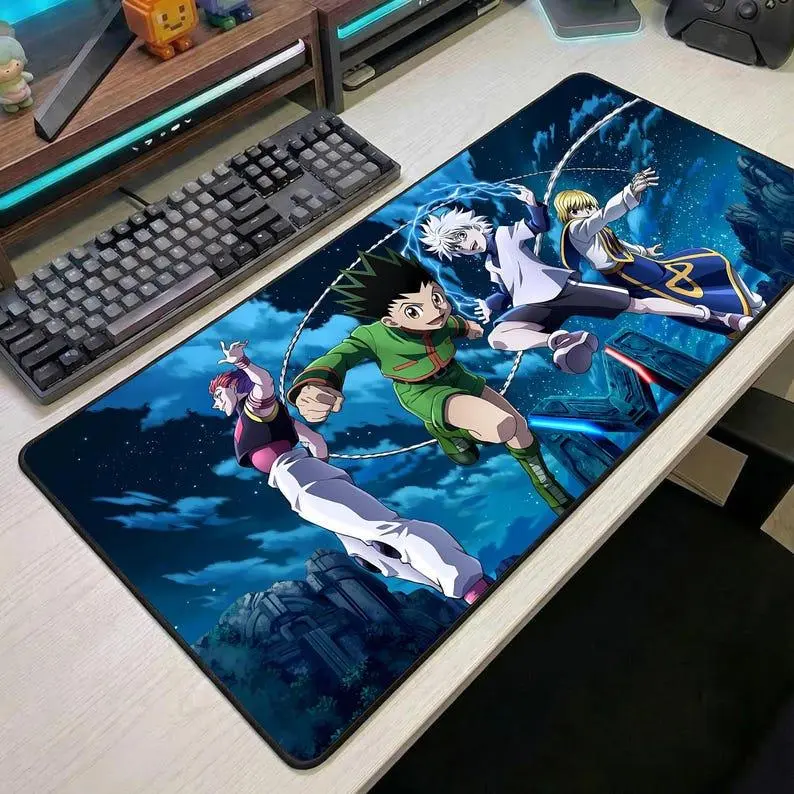 Hunter x Hunter Mouse Pad, Anime Desk Mat, Gon Killua Gaming Mouse Pad, Japanese Anime Gift, Otaku Desk Decor, Manga Gamer Setup
